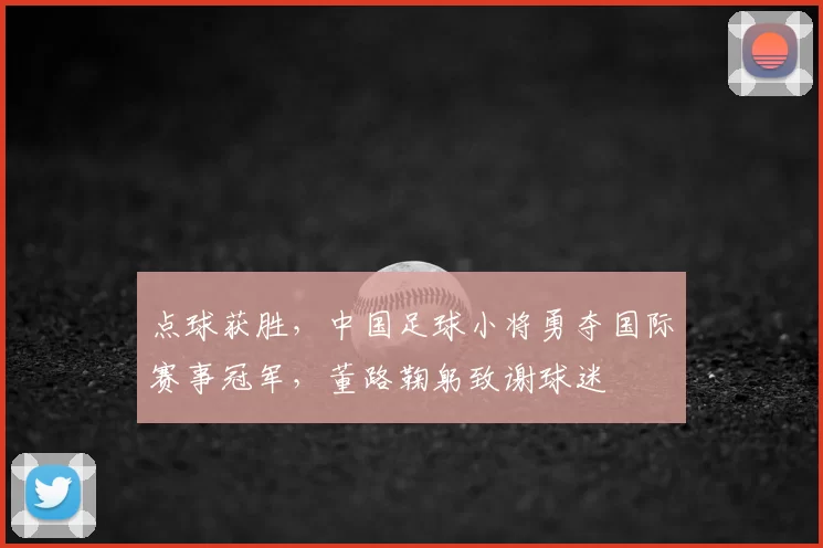点球获胜，中国足球小将勇夺国际赛事冠军，董路鞠躬致谢球迷